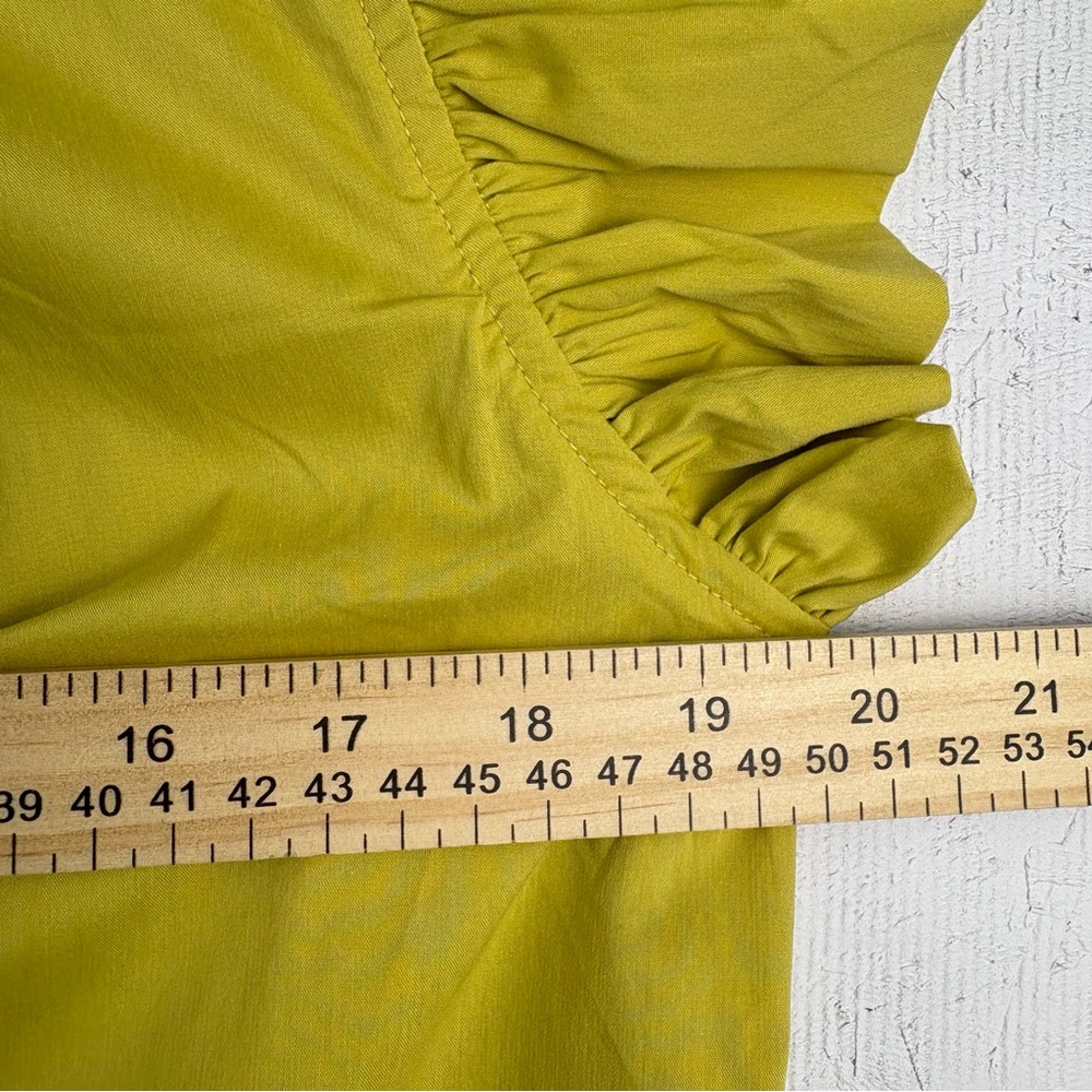 NWT Strut & Bolt- Flutter Ruffle Sleeve Poplin Top Lime Green Large Cottagecore - Picture 8 of 9